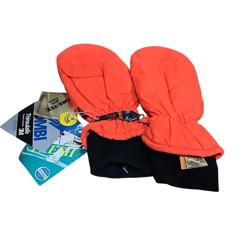 Vintage KOMBI 3M Thinsulate Thermal Insulation Gore-Tex Orange L Gloves Mens NEW